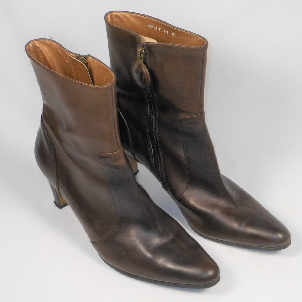 Charles Jourdan women's heeled ankle boots.